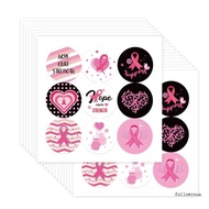 fol Ribbon Sticker Pink Sticker Water Bottle Labels Breasts Cancer Awareness Label Sticker for Event