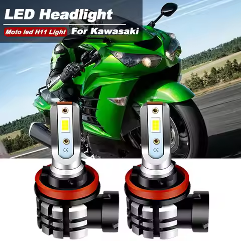2PCS/4PCS Motorcycle H11 H8 LED Headlight Bulbs 9600lm 6000k Canbus For Kawasaki zx-14r zx14r 1400 2
