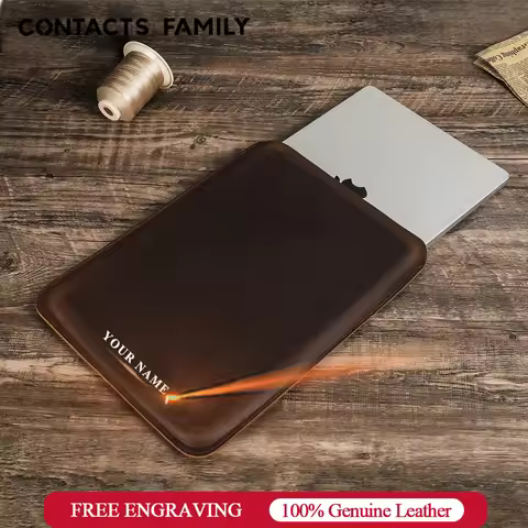 Luxury Genuine Leather Laptop Sleeve Case for MacBook Air 13 M1 M2 M3 M4 Macbook Pro 14 Cover Bag Pr