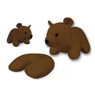 KIKKERLAND │ 小熊變形枕頭(咖啡色) 旅行靠枕