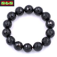 Cut black stone bracelet, from 12mm to 16mm, bead bracelet