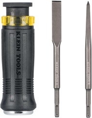 Klein Tools 32753SD SDS Chisel Bit Set with Handle SDS Demolition Screwdriver Flat Chisel and Bull P