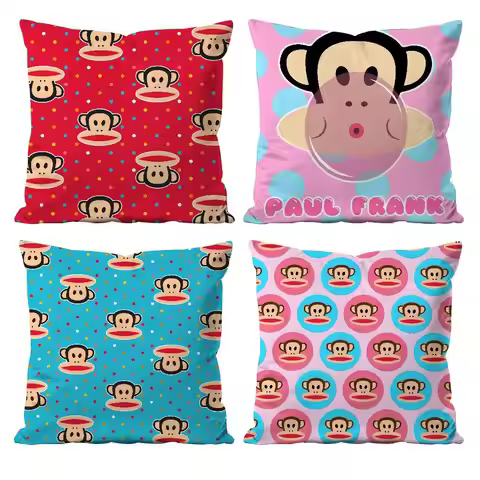 Anime P-Paul F-Frank Big Mouth Monkey Pillow Case Anti-dustmite Pillowcase Invisible Zipper Silky Sh
