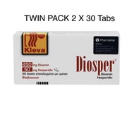 [TWIN PACK] ICM Diosper 450mg/50mg , 2X 30 Tablets for Treatment of Piles or Haemorrhoids (alternative to Daflon or Euvein tablet)