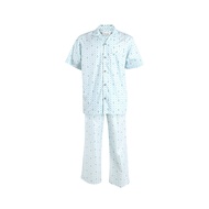 Guy Laroche Collared Pajamas Short Sleeves Long Pants Printed Pattern 1 Cotton Fabric Green Model JP
