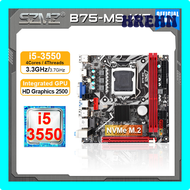 HREHN SZMZ B75 MS CPU RAM แผงวงจรควบคุมอิเล็กทรอนิกส์ ITX คำสั่งผสมกับ I5หลัก3550 Placa Mae LGA 1155รองรับ I3 I5 I7 3570 3770โปรเซสเซอร์2/3gen NTYHJ