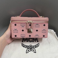 Baby pink boxy MCM bag
