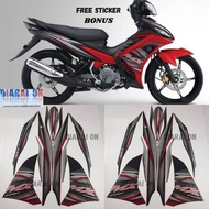 MERAH Yamaha Jupiter MX New 135 2012 Black Red Decal Sticker Striping