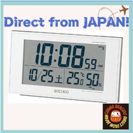 Seiko Clock with Thermometer Temperature BC402W BC402K Digital LCD Desk Clock [ Direct from Japan ]