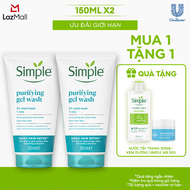 [VC 15% tối đa 100K đơn 229K] Combo 2 Sữa rửa mặt Simple giúp kiềm dầu và ngừa mụn hiệu quả - cho da