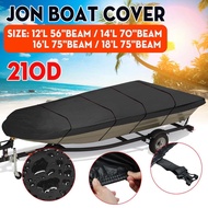 210D Waterproof Jon Boat Cover Winter Snow Cover Heavy Duty Marine Accessories Sunshade Dustproof Co