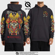 Sweater hoodie berkualitas distro gambar Ronin series full sablon bahan fleece cotton 300gr realfict