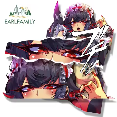 EARLFAMILY Ahegao Gyaru Ellen Joe Fanart Car Sticker Zenless Zone Zero Chibi Big Head Waifu Decal Ca