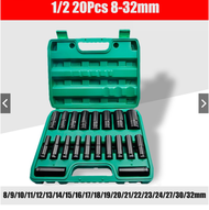 20Pcs Deep Socket Wrench Set Impact Wrench Socket Set Deep Socket Wrench Set Deep Socket 1/2 Drive I