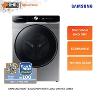 Samsung WD17T6300GPSP Front Load Washer Dryer with AI Ecobubble™, 17KG Wash & 10KG Dry