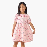 Babyshop Juniors Sailor Neck Short Puff Sleeves Dress with Heart Print