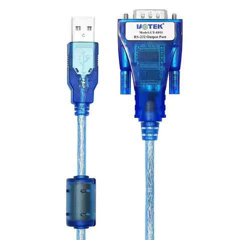 UOTEK 1.5m 3M RS232 to USB RS 232 Converter DB9 RS-232 USB-A Adapter Conversion Cable Com with FTDI 