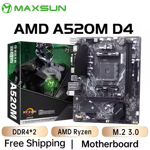 MAXSUN Motherboard AMD A520M DDR4 M.2 USB3.2 STAT3.0 Desktop Computer components Support Ryzen R3 R5