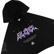 Yono Grdt Silence Hoodie Oversize Crop Top Black Ori