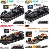 Bburago F1 Formula One 1:24 RB20 W15 SF24 MCL38 44 63 16 With Acrylic Box Die Cast Vehicle Models Di