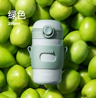 กระติกน้ำเก็บอุณหภูมิ HAERS สีเขียวใบเล็ก 280 ml. กระติกน้ำเด็ก กระติกน้ำนักเรียน อนุบาล สแตนเลส 316