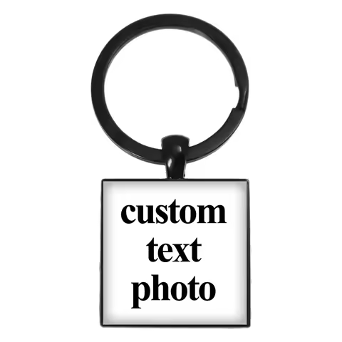 25mm Keychain Personalized Square Pendant Custom Keychain Photo Mom, Dad, Grandparent’s Favorite Gif