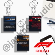 GANTUNGAN Acrylic Keychain F1 Team Radio Quote Collection Sporty Premium Thick Design For Racing Fan