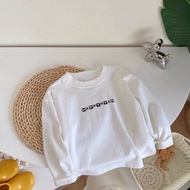 Long Sleeve Baby new Solid Color Pure Cotton White Western Style Children Spring Clothes Loose Boy S