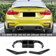 Rear Diffuser Lip Spoiler Bumper Guard for BMW F80 M3 F82 F83 M4 Bumper 2014 - 2019 Sedan Coupe Body