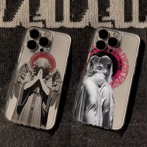 Fashion Ancient Greek Statues Phone Case For iPhone 16 15 14 12 11 13 Pro Max Protective Shell For i