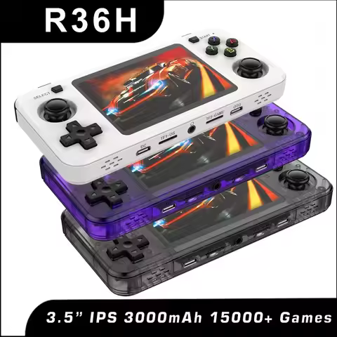 R36H Retro Handheld Video Game Console 3.5 Inch IPS Screen 15000+ Games ARKOS Emulator for PS1/PSP/D