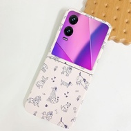 Cartoon Full Screen Line Dalmatian White Case for Infinix Zero Flip Tecno Phantom V Flip2 Shockproof