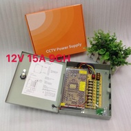 ตู้จ่ายไฟ 9 Ch. 12V 15A สำหรับกล้องวงจรปิด 8 จุด ไม่ต้องใช้อแดปเตอร์ Switching Power Supply (9 Chann