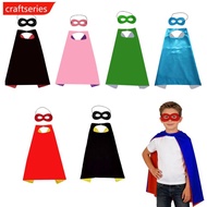 CRAFTSERIES 70x70cm Kids Halloween Cape & Mask DIY Drawing Coloring Set Blank Superhero Costume for 