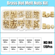 M2 M3 M4 M5 M6 M8 Brass Heat Insert Nut Assortment Set Hot Melt Knurled Threaded Insert Embedment Co