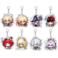 Honkai Game Star Rai Mydei Tribios Mydeimos Herta Rappa Cute Acrylic Pendant Figure Keychain Set S