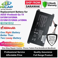 HICAP ASUS Laptop Battery B31N1912 42Wh for ASUS Vivobook Go 14 E410 E410M E410MA E510 E510M E510MA 