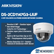 HIKVISION DS-2CD1147G3-LIUF 4 MP COLORVU 3.0 FIXED DOME NETWORK CAMERA WITH BUILT-IN MIC & MICRO SD 