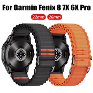 QuickFit 26mm 22mm Nylon Loop Strap For Garmin Fenix 8 Pro Instinct 3 51mm 47mm Band For Fenix 8 7 7
