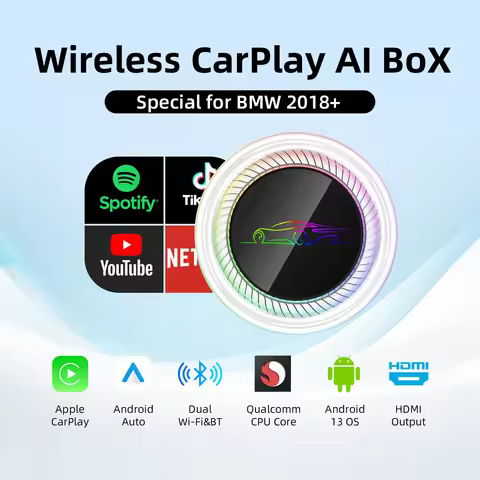 [8G+128G] Carplay Ai Box for BMW,Android 13 System Adapter Magic Portable Head Unit Box,Support Voic
