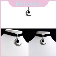 Geometric Moon Necklace With Cross Chain For Alternative Fashion Enthusiasts