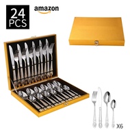 Stainless Steel Cutlery Spoon 24-Piece Set Cutlery Set Hotel Western Food Cutlery Spoon