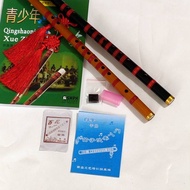 促销民族古典天然竹子乐器竖笛两头带铜片初学练习长笛易吹奏竖笛National classical natural bamboo musical instrument clarinet with two