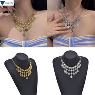 HCYEOU Coin Necklace, Bohemian Style Vintage Tassel Necklace, Multipurpose Versatile Bohemian Neckla