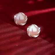 hikaw silver 925 italy original earings Camellia south sea pearl white earrings for women for kids h