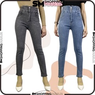 Celana Skinny Jeans Stretch Highwaist Wanita Model Tali Silang Samping Fashion / Denim Ngaret Celan