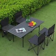 全城熱賣 - 超輕蛋卷桌套裝 鋁合金摺疊枱櫈 一秒速開 露營裝備 防傾倒設計 野餐擺檔枱 防霉牛津布