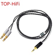 TOP-HiFi Black Silver Plated Headphone Upgrade Cable for Sundara Aventho Focal Elegia t1 t5p D7200 D600 D7100 MDR-Z7 Headphones