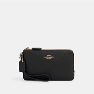 COACH OUTLET Coach Double Corner Zip Wristlet -Black