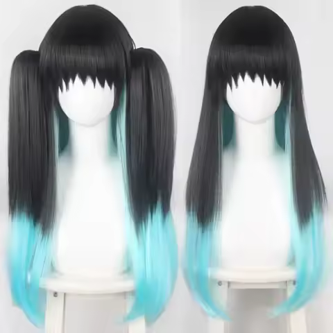 Anime Tokitou Muichirou Cosplay Pruik Muichiro Tokito Pruik Hittebestendige Synthetische Haar Pruike